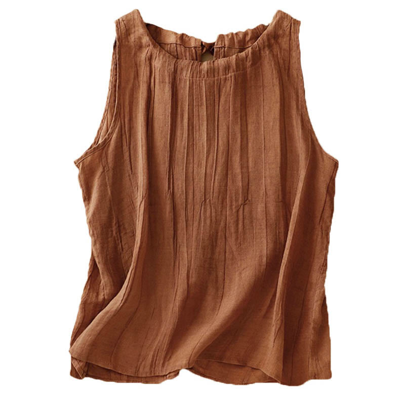 Gilet da donna con lacci senza maniche, colore puro, estivo, Buddha Stones - image 22