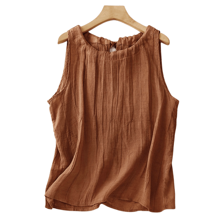 Gilet da donna con lacci senza maniche, colore puro, estivo, Buddha Stones - image 23