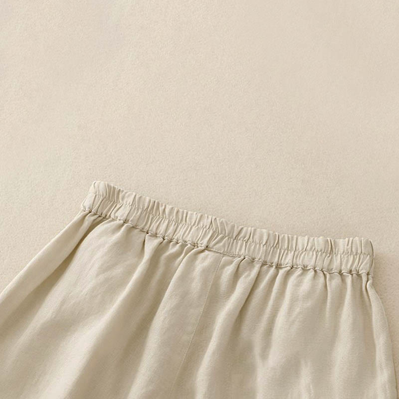 Pantaloncini da donna in cotone tinta unita casual Buddha Stones con tasche - image 9