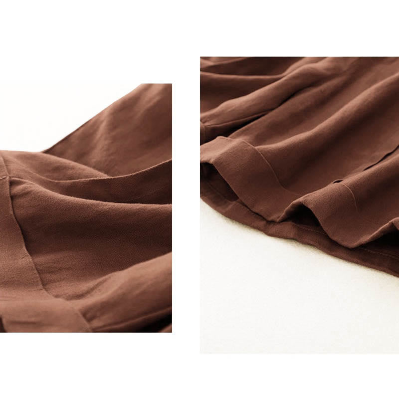 Pantaloncini da donna in cotone tinta unita casual Buddha Stones con tasche - image 18