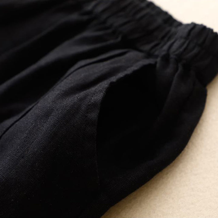 Pantaloncini da donna in cotone tinta unita casual Buddha Stones con tasche - image 30