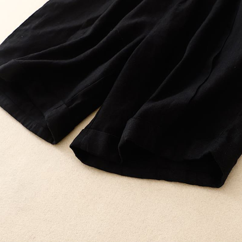 Pantaloncini da donna in cotone tinta unita casual Buddha Stones con tasche - image 28