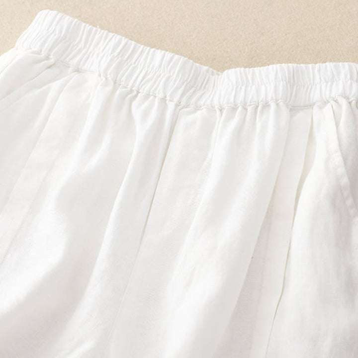 Pantaloncini da donna in cotone tinta unita casual Buddha Stones con tasche - image 35
