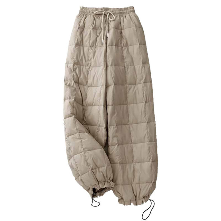 Pantaloni da donna in cotone con apertura sulle gambe e coulisse invernali Buddha Stones con tasche - image 9