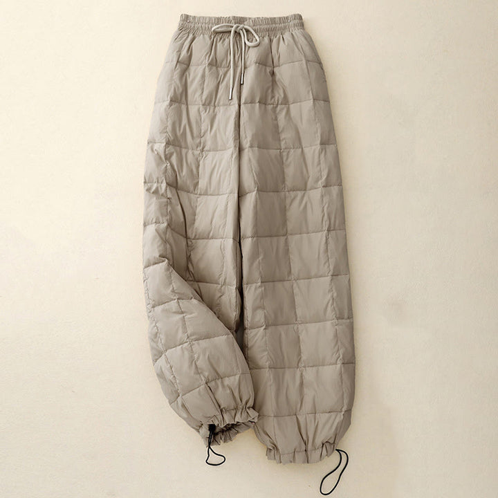 Pantaloni da donna in cotone con apertura sulle gambe e coulisse invernali Buddha Stones con tasche - image 2