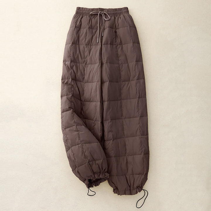 Pantaloni da donna in cotone con apertura sulle gambe e coulisse invernali Buddha Stones con tasche - Marrone sella - US8-10, UK/AU12-14, EU40-42 (2XL) - image 10