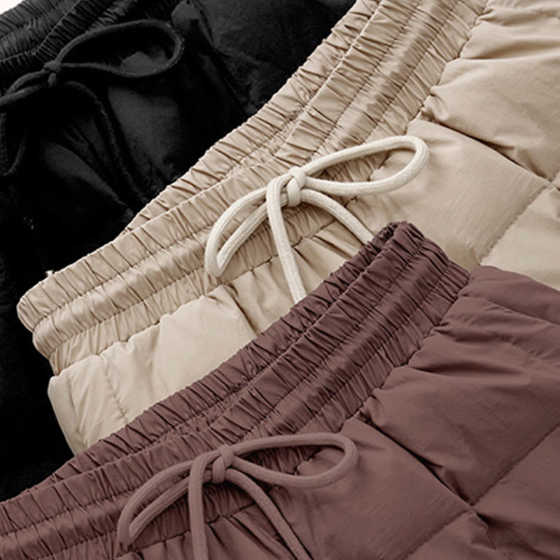 Pantaloni da donna in cotone con apertura sulle gambe e coulisse invernali Buddha Stones con tasche - image 19