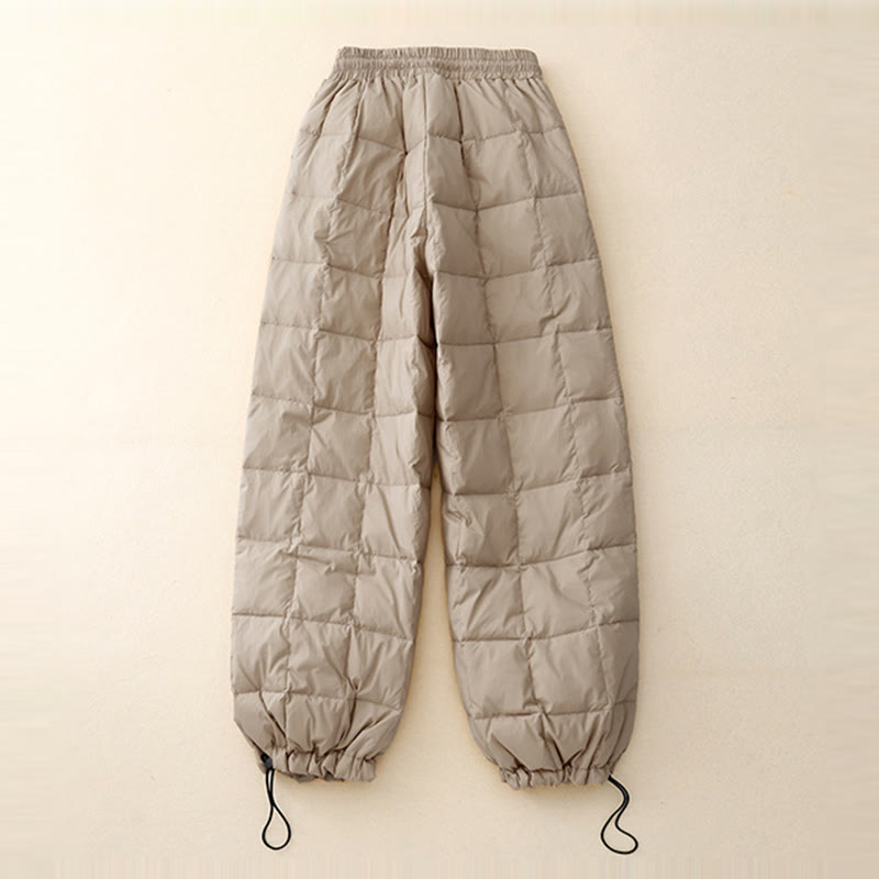 Pantaloni da donna in cotone con apertura sulle gambe e coulisse invernali Buddha Stones con tasche - image 3