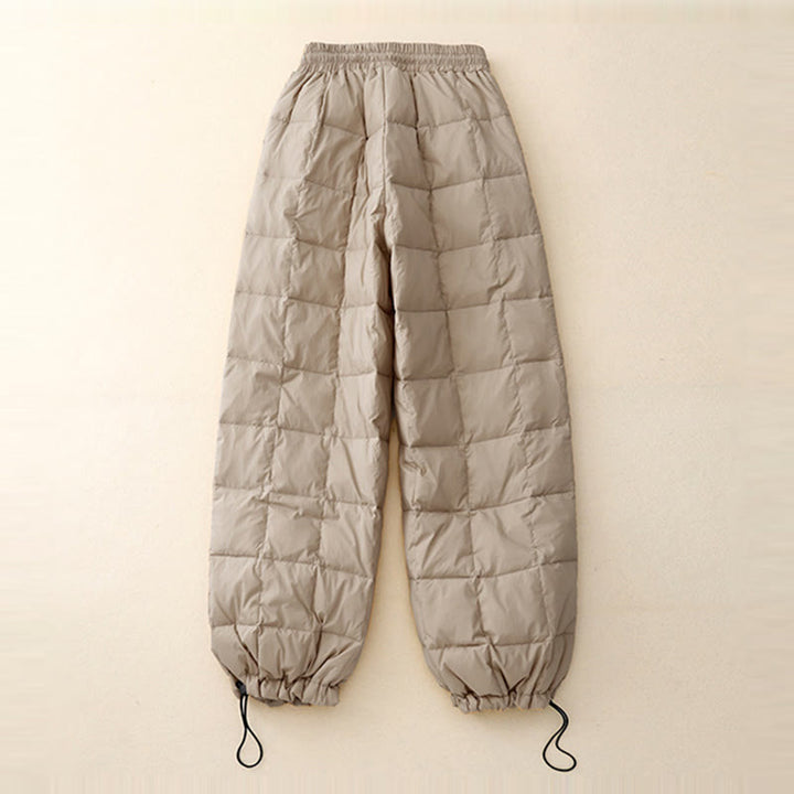 Pantaloni da donna in cotone con apertura sulle gambe e coulisse invernali Buddha Stones con tasche - image 3