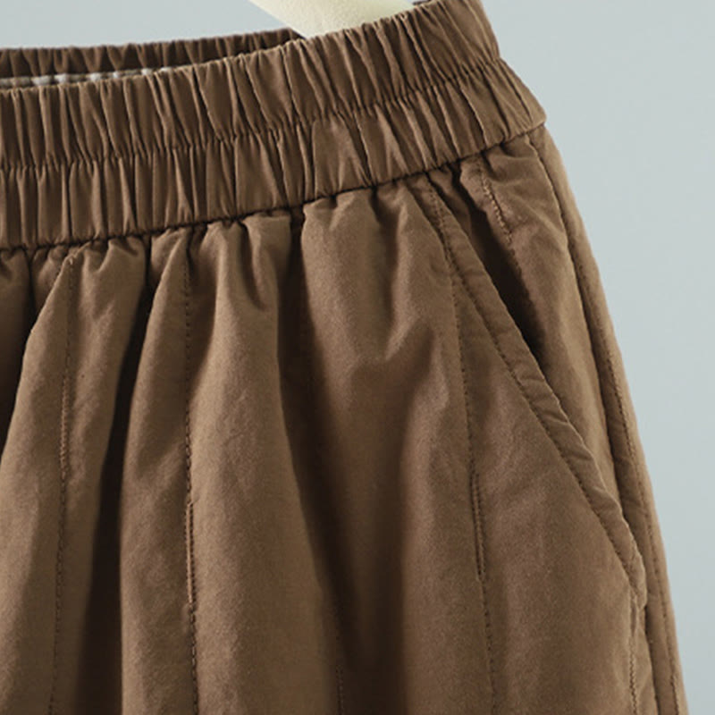 Pantaloni harem invernali da donna in cotone alla caviglia con tasche, Buddha Stones - image 19