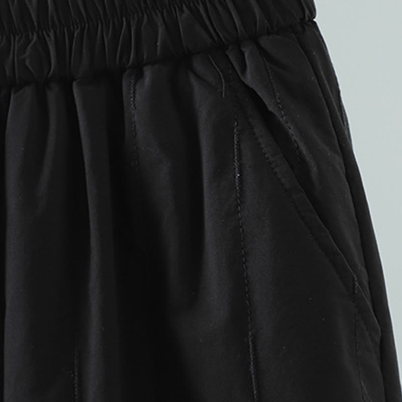 Pantaloni harem invernali da donna in cotone alla caviglia con tasche, Buddha Stones - image 3