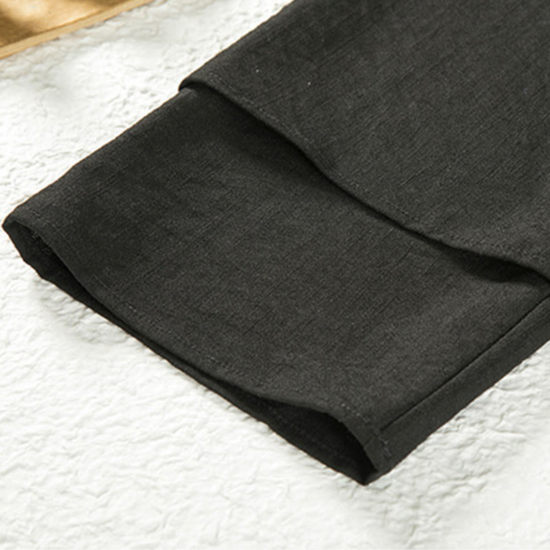 Giacca da uomo in cotone e lino con maniche lunghe, kimono aperto sul davanti, motivo Buddha Stones , allacciatura - image 6