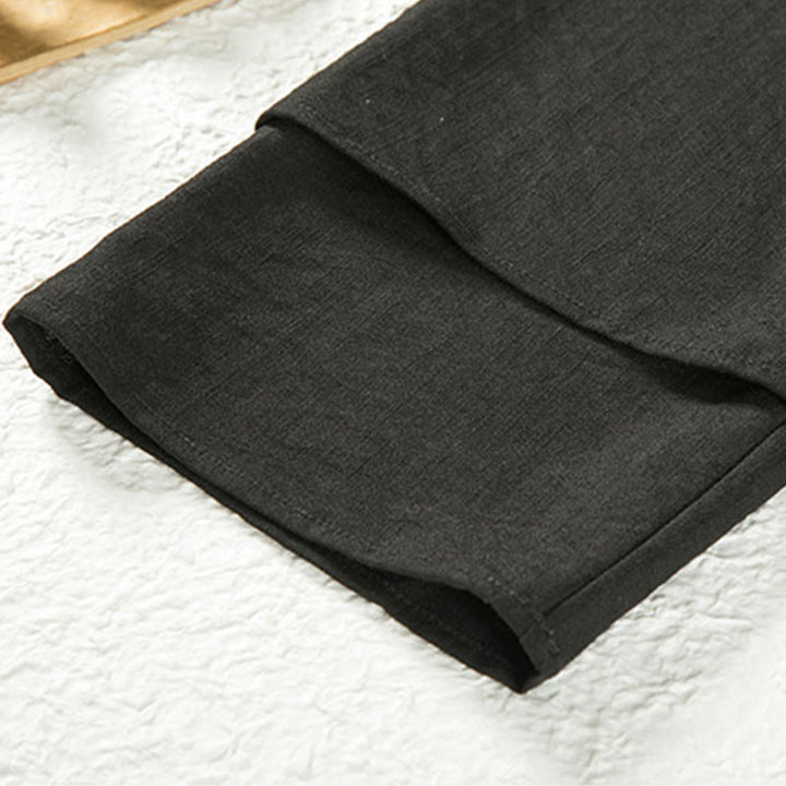 Giacca da uomo in cotone e lino con maniche lunghe, kimono aperto sul davanti, motivo Buddha Stones , allacciatura - image 6