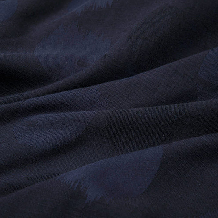Giacca-camicia da uomo in cotone e lino con maniche lunghe e fodera in pile, con bottoni in jacquard Buddha Stones - image 4