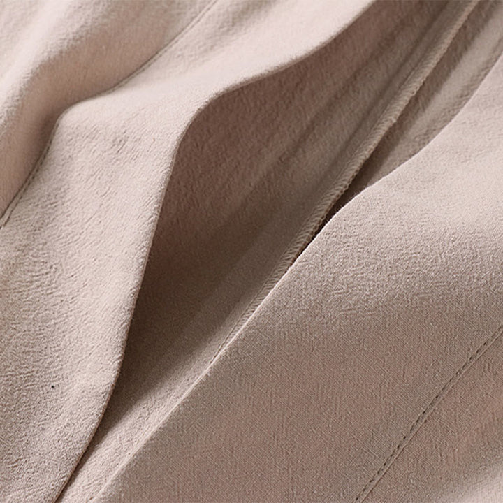 Giacca kimono da uomo in cotone e lino con tasche e maniche lunghe, motivo Buddha Stones, bottoni e apertura frontale - image 7