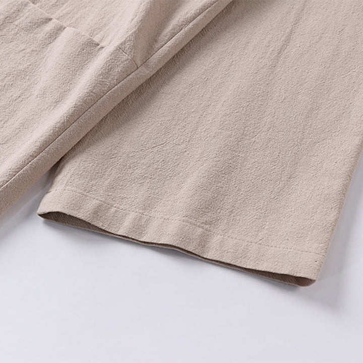 Giacca kimono da uomo in cotone e lino con tasche e maniche lunghe, motivo Buddha Stones, bottoni e apertura frontale - image 13