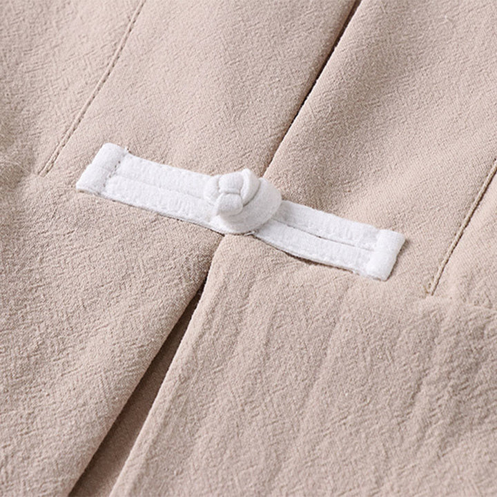 Giacca kimono da uomo in cotone e lino con tasche e maniche lunghe, motivo Buddha Stones, bottoni e apertura frontale - image 9