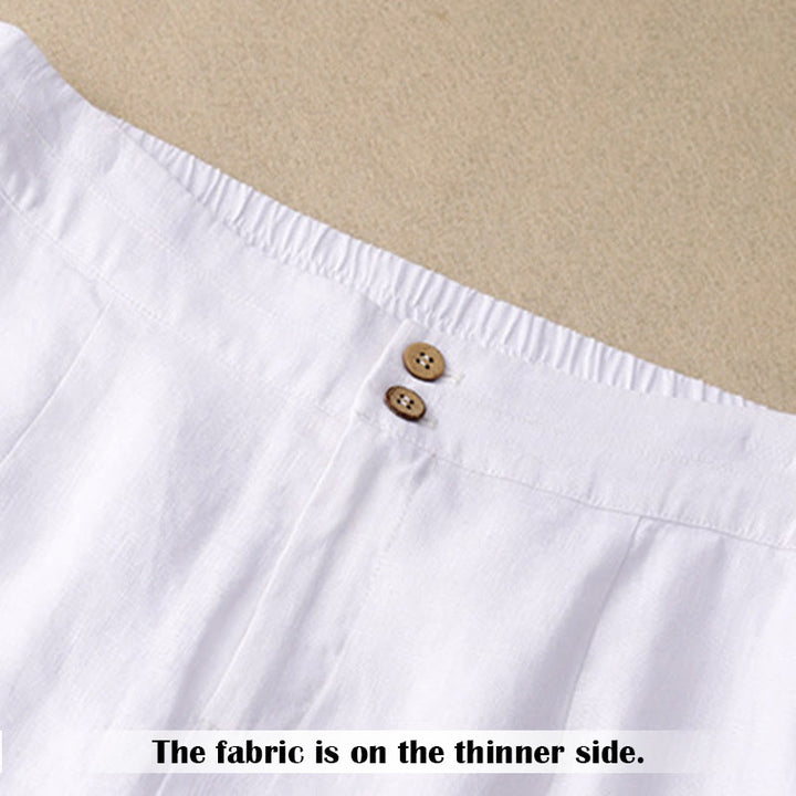 Pantaloni da donna in lino con gamba larga, Buddha Stones, casual, estivi, dal design semplice, con tasche con cerniera - image 7