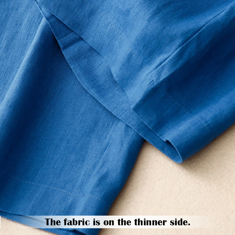 Pantaloni da donna in lino con gamba larga, Buddha Stones, casual, estivi, dal design semplice, con tasche con cerniera - image 20