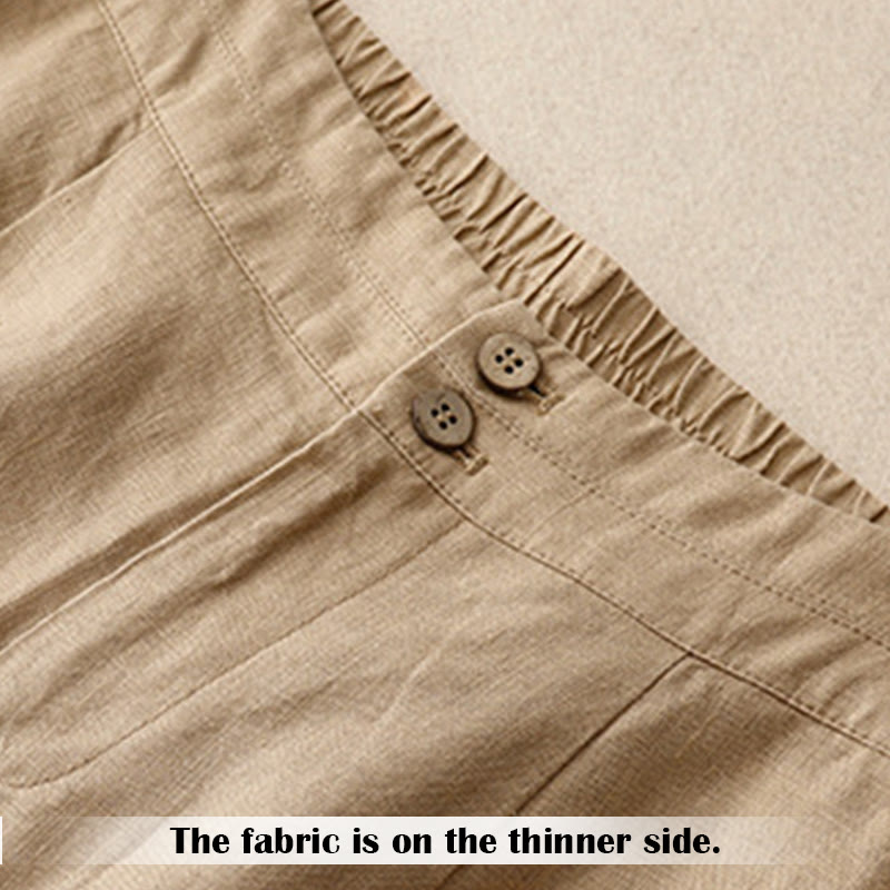 Pantaloni da donna in lino con gamba larga, Buddha Stones, casual, estivi, dal design semplice, con tasche con cerniera - image 39
