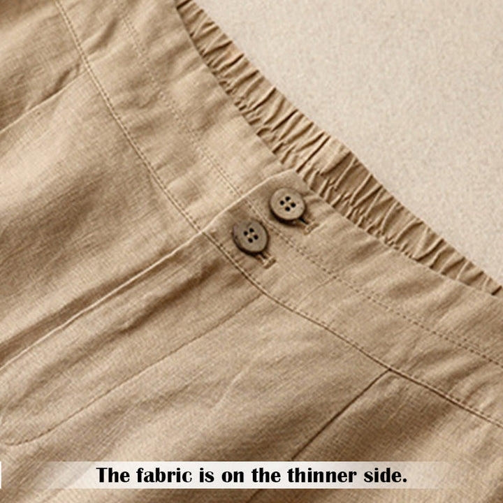 Pantaloni da donna in lino con gamba larga, Buddha Stones, casual, estivi, dal design semplice, con tasche con cerniera - image 39