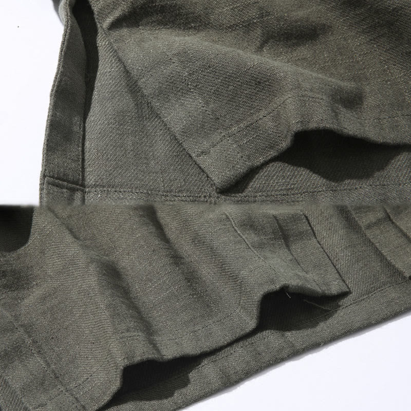 Giacca kimono da uomo a maniche lunghe in cotone e lino, con motivo semplice e aperto sul davanti, motivo Buddha Stones - image 9