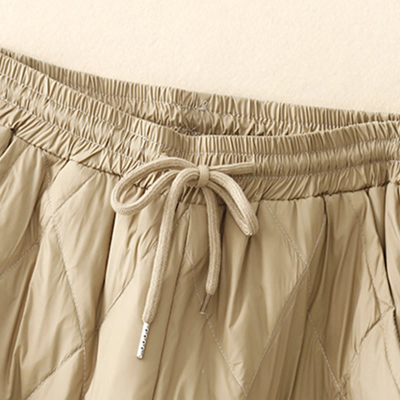 Pantaloni larghi in cotone da donna con tasche e coulisse a vita alta, stile casual, motivo Buddha Stones - image 1