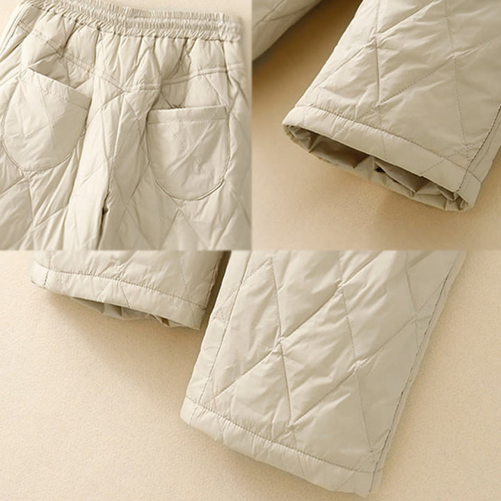 Pantaloni larghi in cotone da donna con tasche e coulisse a vita alta, stile casual, motivo Buddha Stones - image 14