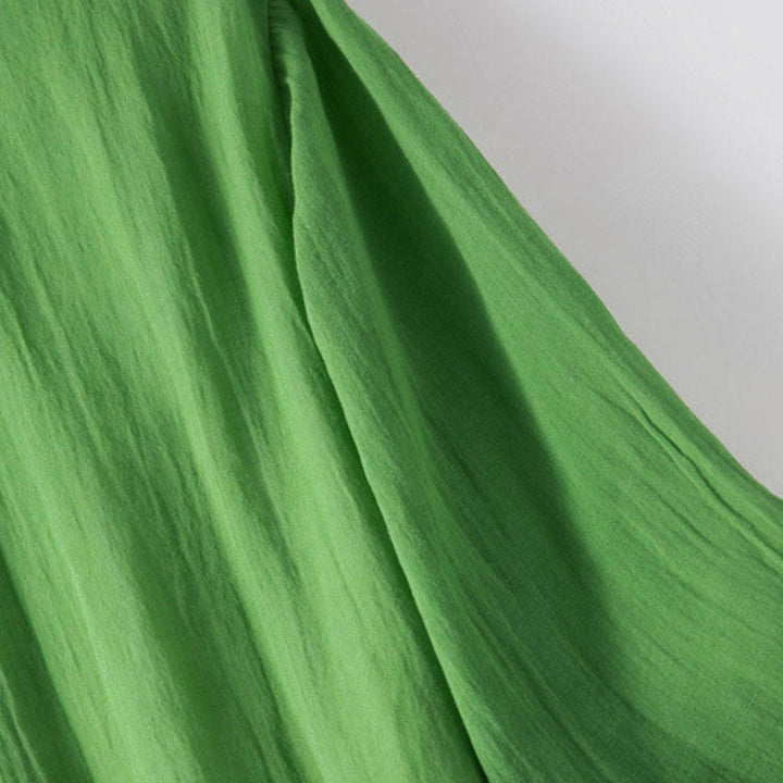 Abito midi estivo in cotone con scollo a V e maniche corte, motivo Buddha Stones - image 14