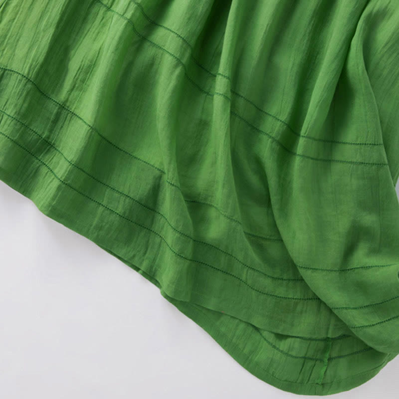 Abito midi estivo in cotone con scollo a V e maniche corte, motivo Buddha Stones - image 13