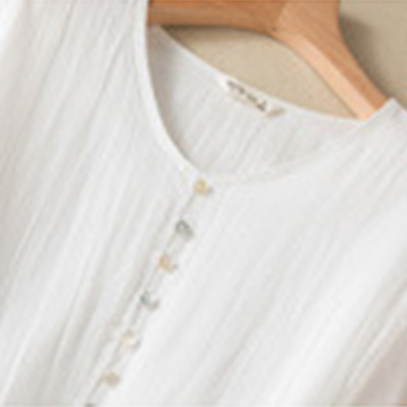 Abito midi estivo in cotone con scollo a V e maniche corte, motivo Buddha Stones - image 25