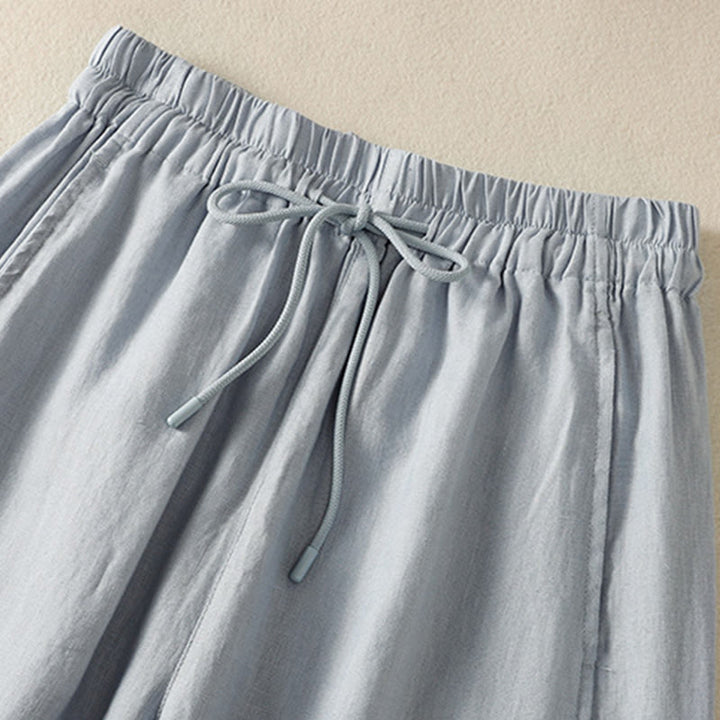 Pantaloni da donna a gamba larga con coulisse e tasche, modello Commute Plain Design, con stampa Buddha Stones. - image 2