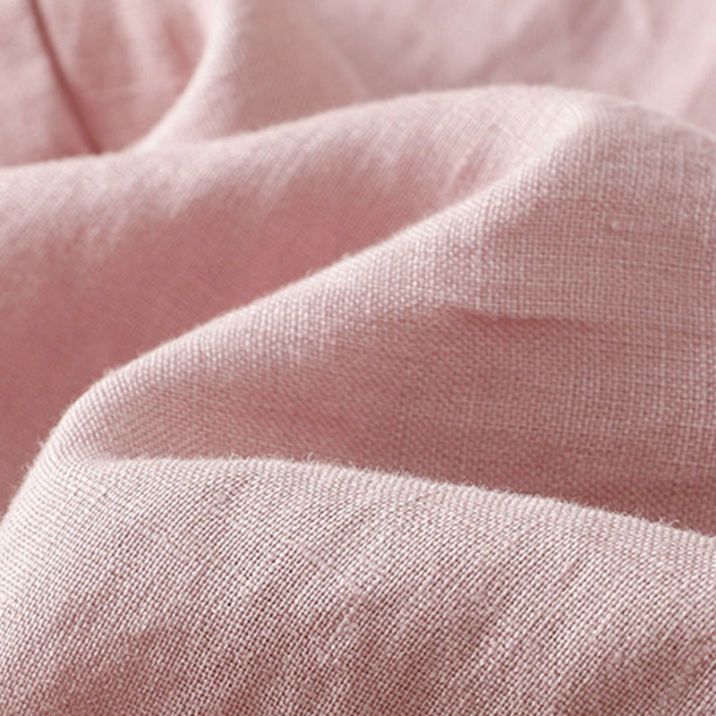 Pantaloni larghi da donna in cotone e lino con coulisse, modello Buddha Stones Commute, modello semplice, con tasche - image 25