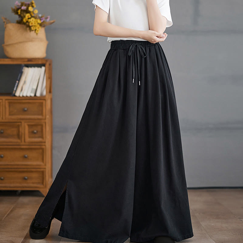 Pantaloni larghi da donna con tasche e apertura a fessura in stile retrò Buddha Stones - image 12