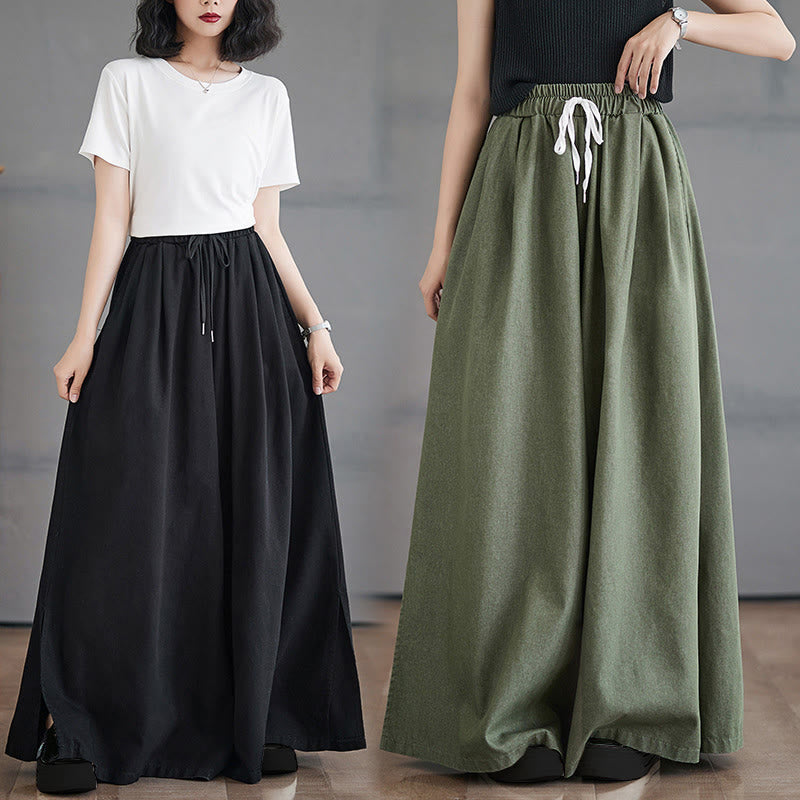 Pantaloni larghi da donna con tasche e apertura a fessura in stile retrò Buddha Stones - image 22