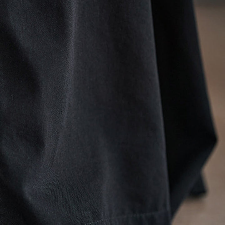 Pantaloni larghi da donna in cotone con apertura a fessura e tasche, stile retrò Buddha Stones - image 18