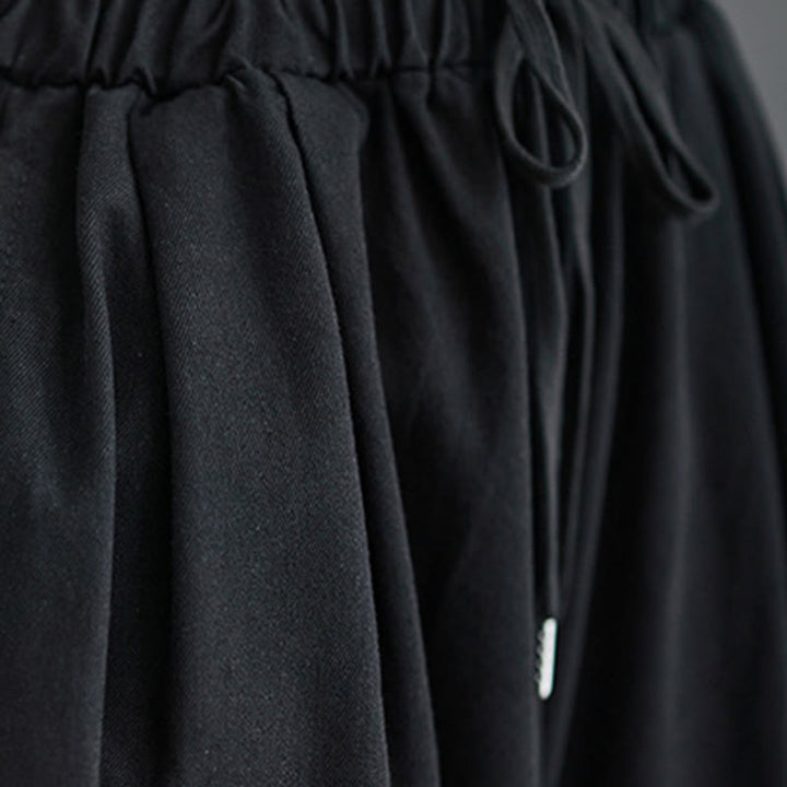Pantaloni larghi da donna in cotone con apertura a fessura e tasche, stile retrò Buddha Stones - image 15