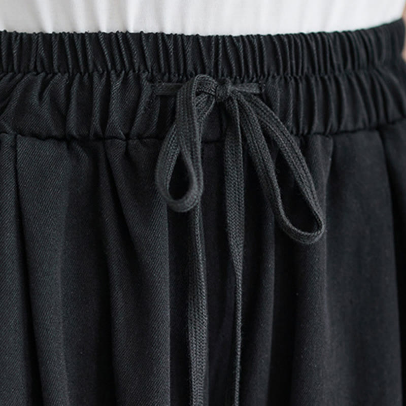 Pantaloni larghi da donna in cotone con apertura a fessura e tasche, stile retrò Buddha Stones - image 14