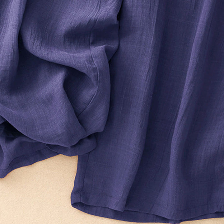 Pantaloni larghi da donna con tasche e coulisse a doppio strato, in puro colore Buddha Stones Spring - image 18