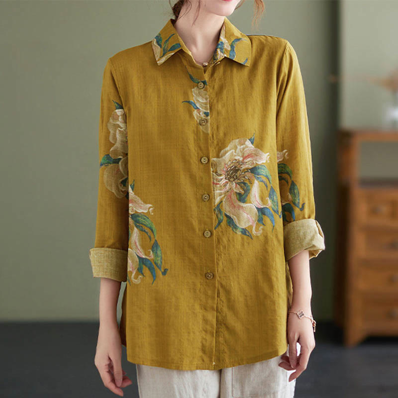 Abbigliamento in cotone con stampa floreale artistica letteraria di Buddha Stones - image 2