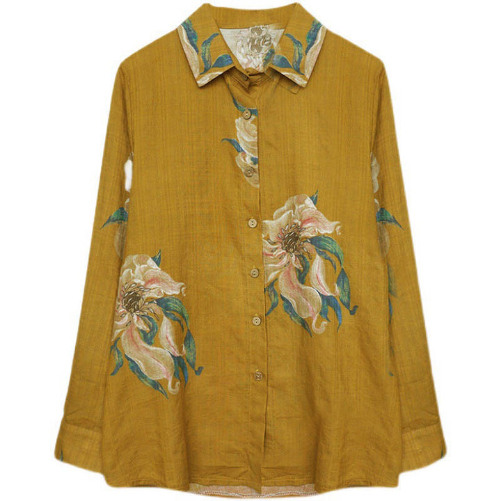 Abbigliamento in cotone con stampa floreale artistica letteraria di Buddha Stones - image 13