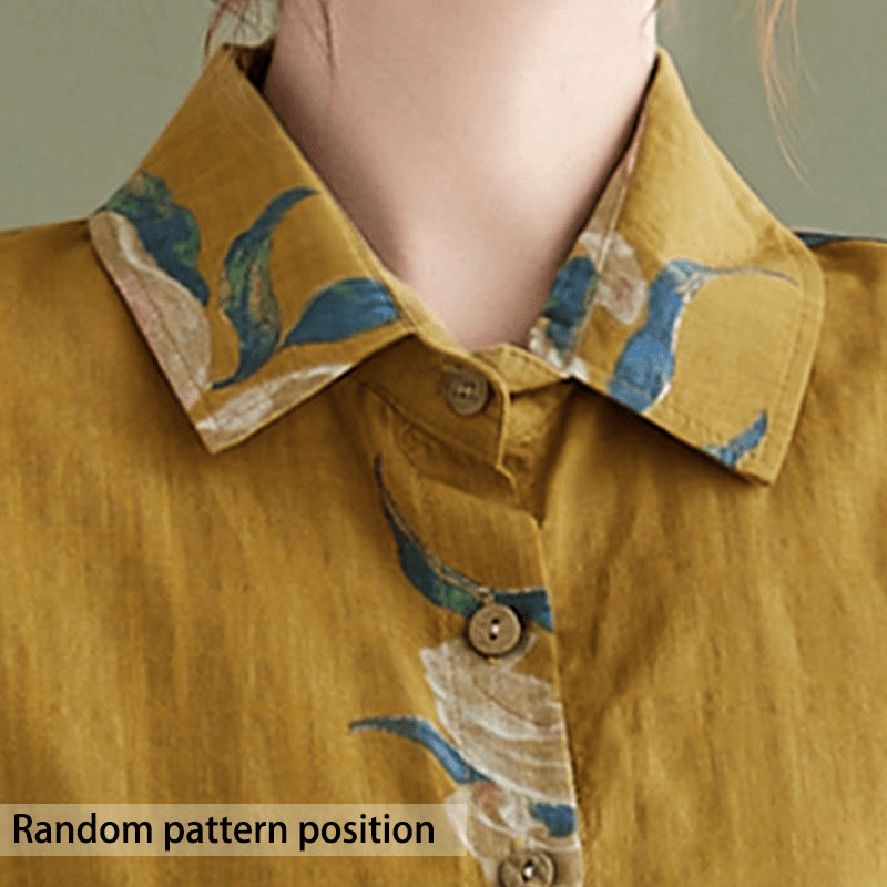 Abbigliamento in cotone con stampa floreale artistica letteraria di Buddha Stones - image 1