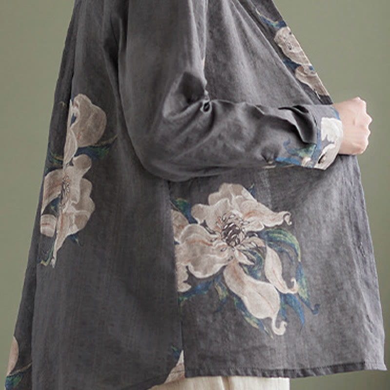 Abbigliamento in cotone con stampa floreale artistica letteraria di Buddha Stones - image 29