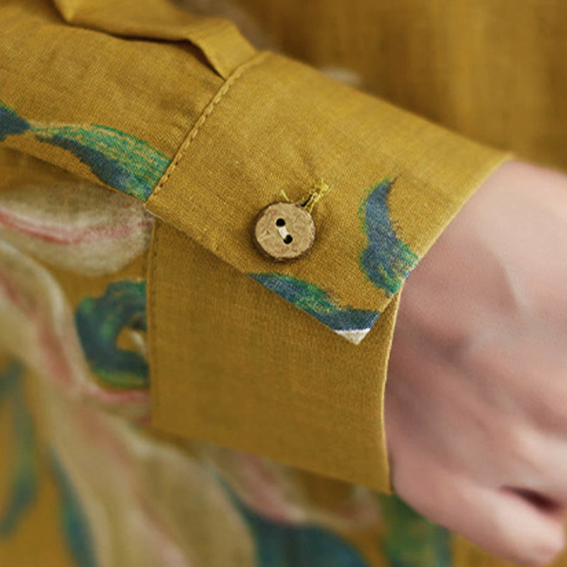 Abbigliamento in cotone con stampa floreale artistica letteraria di Buddha Stones - image 18