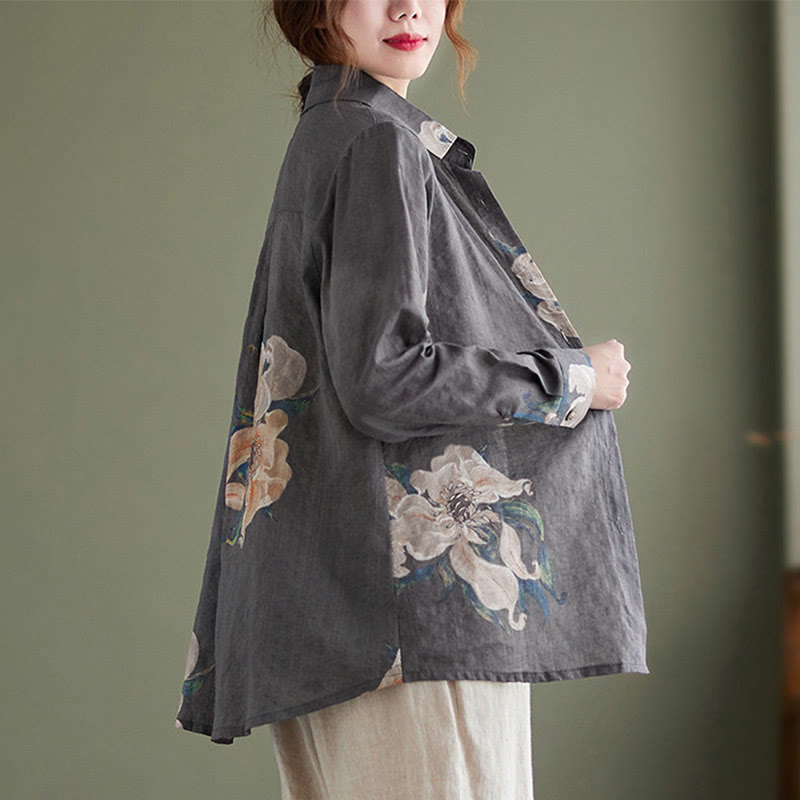 Abbigliamento in cotone con stampa floreale artistica letteraria di Buddha Stones - image 21