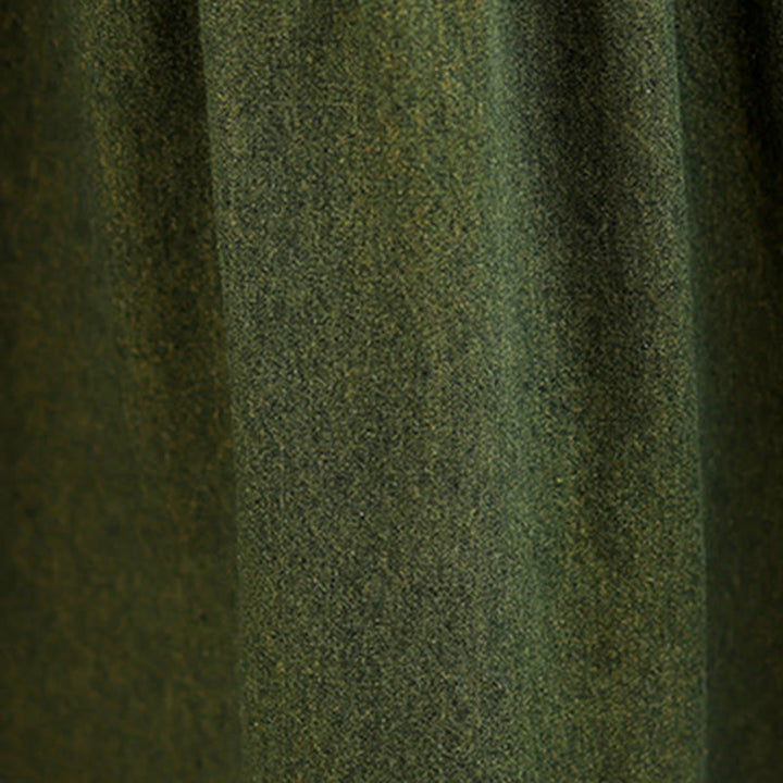 Abito lungo da donna in cotone con maniche lunghe e tasche, motivo patchwork verde oliva scuro Buddha Stones - image 10