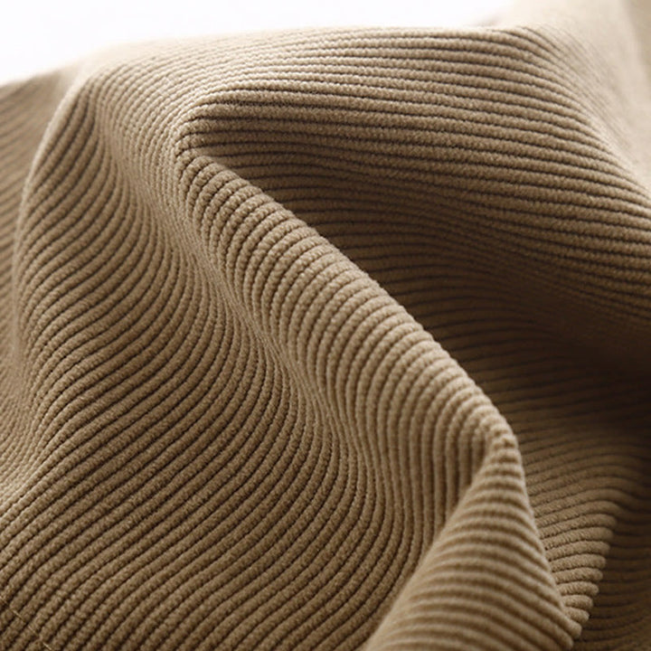 Abito midi a maniche lunghe in velluto a coste color cuoio Buddha Stones - image 6