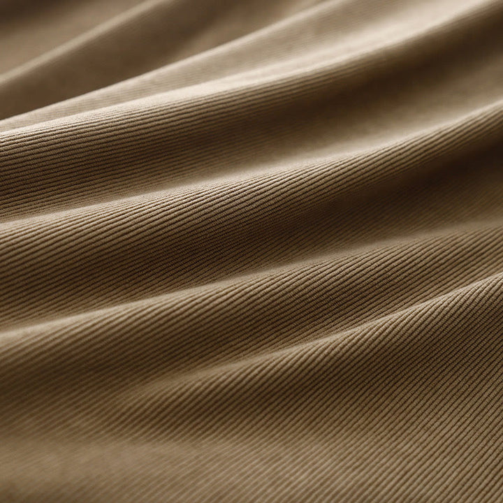 Abito midi a maniche lunghe in velluto a coste color cuoio Buddha Stones - image 12