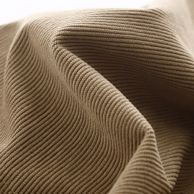 Abito midi a maniche lunghe in velluto a coste color cuoio Buddha Stones - image 6