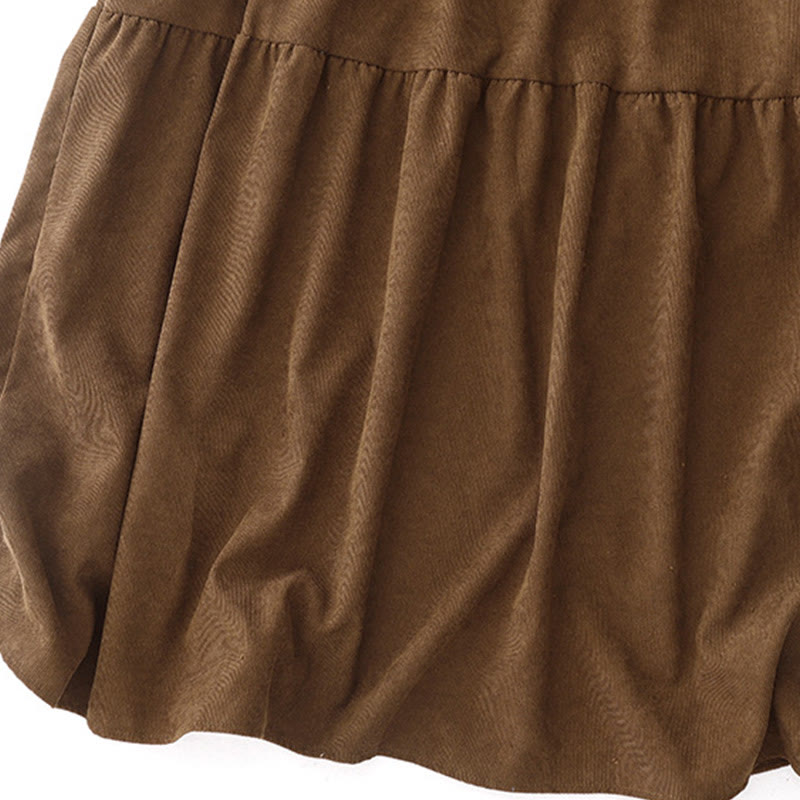 Abito midi a maniche lunghe in velluto a coste con colletto alla Peter Pan, tasche e bottoni con motivo Buddha Stones - image 11